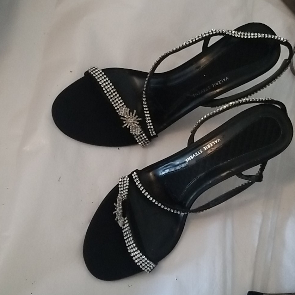 Ladies Black Bling Heels